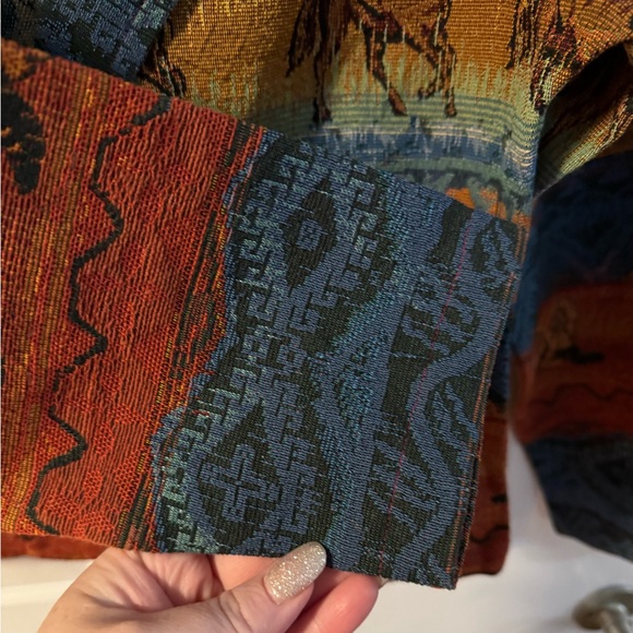 90s Horse Tapestry Western Cowgirl Equestrian Jacket Vintage Native Southwrstern - Picture 10 of 15